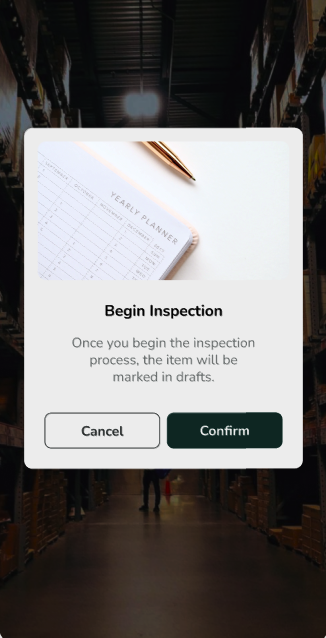 Start inspection on emory mobile app