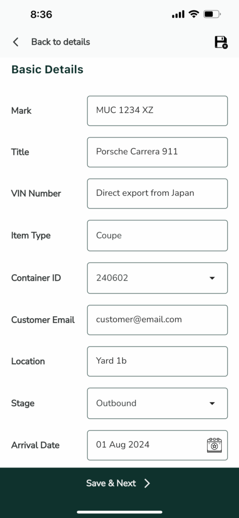 Inspection - Verify Details